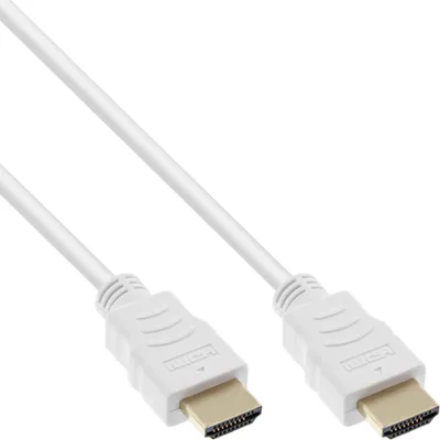 Produktbild von InLine HDMI-High Speed Kabel mit Eth., Premium, ST / ST, weiß / gold, 3m, 3 m, HDMI Typ A (Standard), HDMI Typ A (Standard), 3D, Weiß