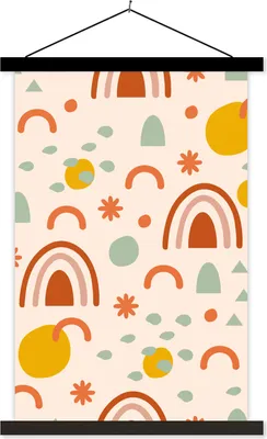 Produktbild von MuchoWow® Textilposter Regenbogen - Muster - Sommer 120x180 cm mit schwarzem Rahmen - Fotos
