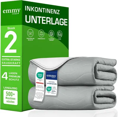 Produktbild von Inkontinenzunterlage 75x90 cm, 2 Stück, wasserdichter Matratzenschutz, für Bett