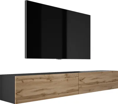 Immagine prodotto di TV-SCHRANK : nero opaco / rovere Wotan, (2 x 100 cm) x 34 x 32 cm