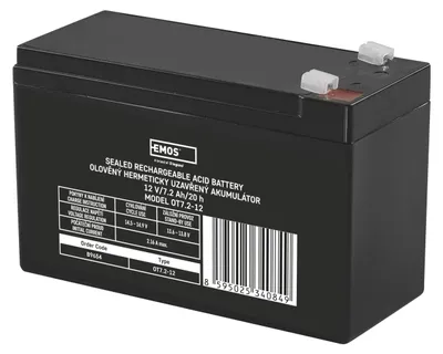Obrázok produktu pre EMOS Bezúdržbový olovený akumulátor 12 V/7,2 Ah, faston 4,7 mm