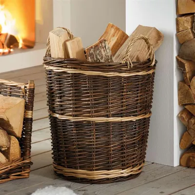 Image de Panier universel "Grande" en osier, panier en osier, panier à linge, panier à jouets, panier tressé, panier de rangement
