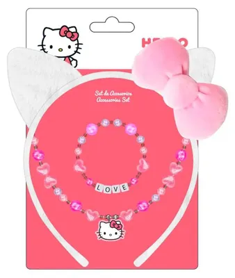 Productafbeelding van Hello Kitty meisjes sieradenset, 3-delige set met accessoires voor fans