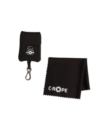 Produktbild von C-ROPE Mikrofasertuch mit Neoprenbeutel in Schwarz retail