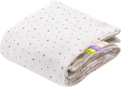 Produktbild von Little Stars Musselin & Ecru Velvet Neugeborene Decke 55x75cm