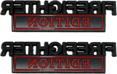 Image de Emblème métallique - Kit d'insignes pour voiture - Décoration automobile - Design 3D en acier inoxydable - 2 pièces - Noir et rouge