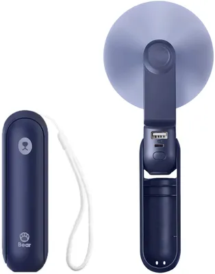Produktbild von Ventilator, tragbarer Mini-Handventilator, batteriebetrieben [14-21 Stunden], wiederaufladbarer USB-Faltventilator, leiser persönlicher Ventilator mit Powerbank, Taschenlampe