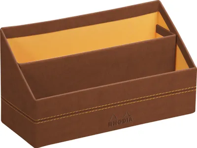 Imagen del producto de Soporte para cartas Rhodiarama de Rhodia, fabricado en cuero sintético, de 25x10x14 cm, color cobre - 194600C