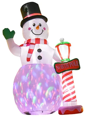 Produktbild von Weihnachtsdeko, aufblasbarer Schneemann, 2,4 m, LED-Beleuchtung, Gebläse, Weiß