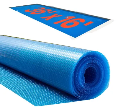 Immagine prodotto di Copertura solare per piscina VEVOR, 10972 x 4876 mm, telo solare, copertura solare per piscina da 0,3 mm con imbottitura ad aria e materiale in PE, assorbimento del calore durante il giorno, accumulo del calore durante la notte, coperture solari, telo di copertura solare, blu