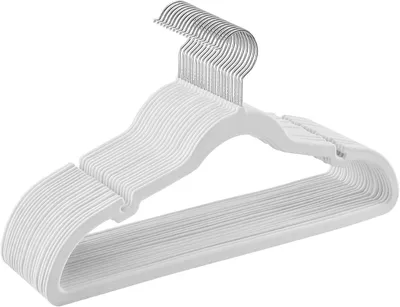 Zdjęcie produktu dla Wieszaki na ubrania z aksamitu - zestaw 20 sztuk - antypoślizgowe - oszczędzające miejsce - obrotowy haczyk 360° - grubość 0,5 cm