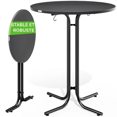 Produktbild von Runder Bartisch, klappbar, grau, 80 x 110 cm