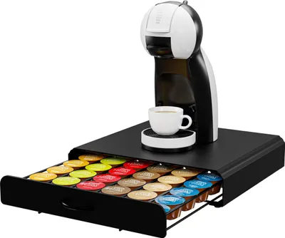 Produktbild von KitchenBrothers Kaffeekapselhalter - Kapselständer - Geeignet für Dolce Gusto - 36 Kapseln - Kapselhalter - Mit Schublade - Schwarz