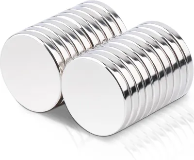 Productafbeelding van Neodymium magneten, rond, extra sterk, 15 x 2 mm, 20 stuks, geschikt voor kantoor en huishouden