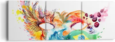 Produktbild von Bild auf Leinwand - Leinwandbild - Flagge Karneval Brasilien - 90x30cm - Wand Bild - Wanddeko - Leinwanddruck - Bilder - Kunstdruck - Wanddekoration - Leinwand bilder - Wandkunst - CA90x30-3036