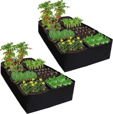 Produktbild von Erhöhter Blumenbettbeutel 480 Liter - 8 Pflanzenbeutel - Kartoffelbeutel - für Gemüse, Obst, Blumen