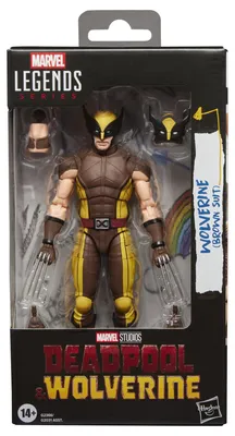 Zdjęcie produktu dla Figurka akcji Marvel Legends Wolverine w brązowym kostiumie z filmu Deadpool & Wolverine, 15 cm