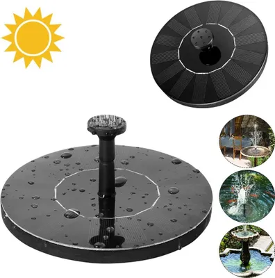 Produktbild von Traumheim Solarbrunnen, solarbetrieben, batterielos, bürstenloser Motor. Monokristallin, 1.5W Solarpanel (6V) mit 1.4W Pumpe (3.7-12V). Max. 70cm Sprühhöhe, 110cm Förderhöhe, 190 l/h Durchfluss, 10000+ Std.