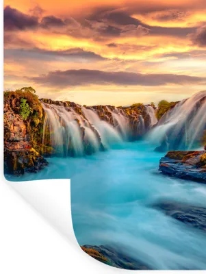 Produktbild von MuchoWow® Wandtattoo Wandsticker Wandaufkleber Wasserfall - Landschaft - Wolken - Natur 90x120 cm Selbstklebend und Repositionierbar - Faltenfrei