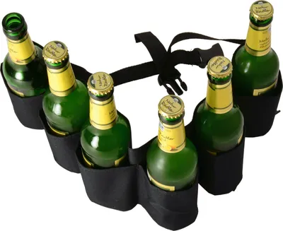 Produktbild von Goldbuch Bierflaschengurt für 6 Flaschen, ca.124cm, mit Flaschenöffner, Box, Schwarz, Polyester, 6 Flasche(n), 1240 mm, Box