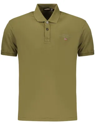 Produktbild von Trendiges grünes Herren Poloshirt mit Print und Stickerei