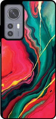 Produktbild von Smartphonica Telefon Fall geeignet für Xiaomi 12 mit roten grünen Marmor Print - TPU Backcover Fall rot grün Marmor Design