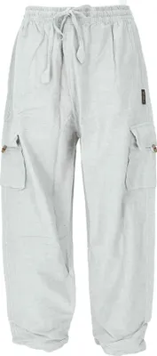Produktbild von Yogahose, Goa Baumwoll-Hose mit 2 Aufgesetzten Taschen - Hellgrau, Herren, Baumwolle, Größe: S