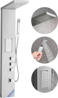 Produktbild von Duschpaneel Turmsystem 3-in-1 - Duschsäule mit Regenwasserfall - 1345mm Länge