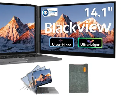 Image de Blackview SCM8 Moniteur portable 15,3 pouces, écran d'ordinateur ultrafin 1920×1200 (pour ordinateurs portables 13-17,3 pouces), pivotant à 180° à l'horizontale