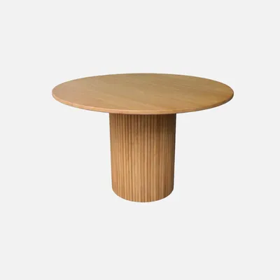 Produktbild von sweeek - Runder Tisch Heveaholz und Eichenfurnier 4 Plätze - Natur