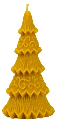 Immagine prodotto di Candela a forma di albero di Natale, decorativa, di piccole dimensioni, realizzata al 100% con cera d'api naturale