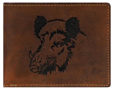 Produktbild von GREENBURRY Geldbörse Vintage Animal Collection Wallet Brown Wild Boar dunkelbraun