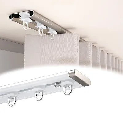 Immagine prodotto di Binario per tende a soffitto, alluminio, bianco, per tende a una guida, lunghezza 2,2 metri