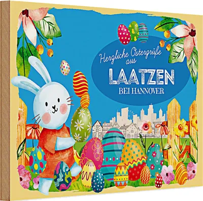 Produktbild von Holzschild Ostern Ostergrüße 30x20cm LAATZEN BEI HANNOVER