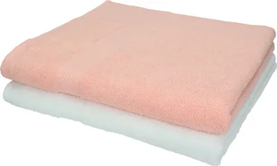 Produktbild von Betz 2 Stück Duschtücher 70x140 cm PALERMO 100% Baumwolle  Farbe: weiß und apricot