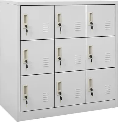 Zdjęcie produktu dla The Living Store Szafka zamykana jasnoszara 90x45x92,5 cm stalowa
