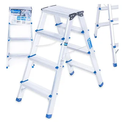 Obrázok produktu pre Dvojitý hliníkový rebrík, 4 stupne, 150kg, Geko