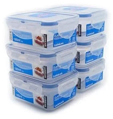 Zdjęcie produktu dla Pojemniki do przechowywania żywności 180 ml zestaw 6 sztuk hermetyczne