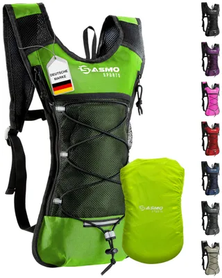 Produktbild von SASMO® Laufrucksack 6L (Grün) mit Thermofach | Lauf Rucksack - Ultraleicht 300g | Laufrucksack Damen & Herren | Running Backpack inklusive Regenschutz & Reflektoren