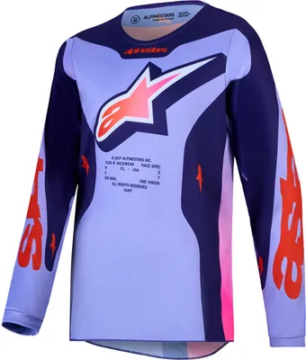 Zdjęcie produktu dla Koszulka motocrossowa Alpinestars Fluid Hunt dla młodzieży, fioletowa/różowa, rozmiar L
