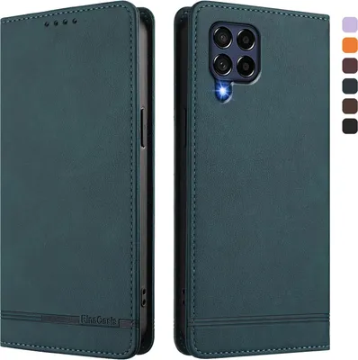 Produktbild von Hülle für Samsung Galaxy M53 5G, Retro Kunstleder Ständer Klapphülle mit Kartenfächer und Magnetische Grün