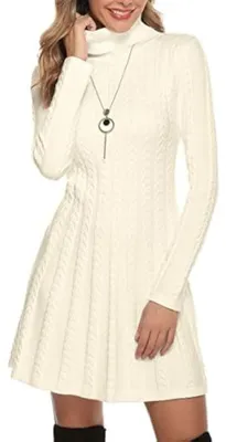 Produktbild von Solidchoice – Warmer, gestrickter Damenkleid, Rollkragenpullover