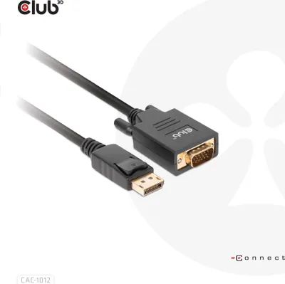 Produktbild von CLUB3D DisplayPort to VGA Cable M/M, 2 m, DisplayPort, VGA (D-Sub), Stecker, Stecker, Gerade