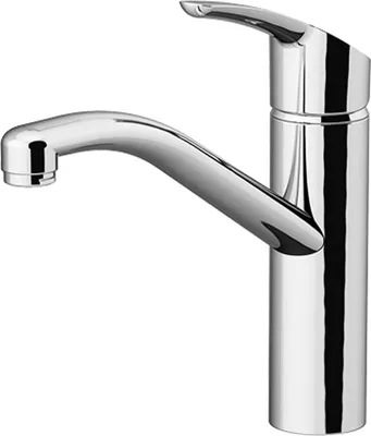 Produktbild von AquaCucina NIEDERDRUCK Armatur TELOS in CHROM mit schwenkbarem Festauslauf / AquaPointer / Küchenarmatur / Einhebelmischer