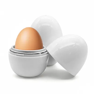 Produktbild von Mikrowellen Eierkocher 2er Set, für 1 Ei, schnell & sicher, PP Lebensmittelqualität, spülmaschinengeeignet, kompakt & leicht zu reinigen