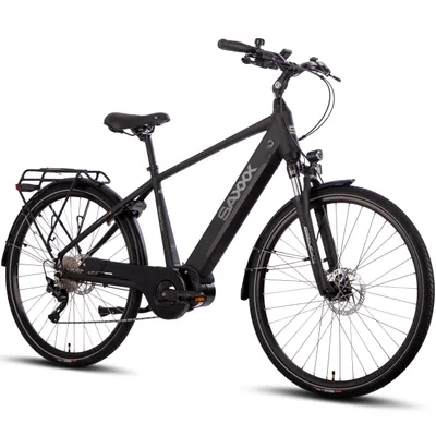 Produktbild von SAXXX 28 Zoll Trekking E-Bike, 250W Mittelmotor, 90Nm Drehmoment, 36V 522Wh Akku, Shimano Deore 10-Gang Schaltung, SR SUNTOUR Federgabel