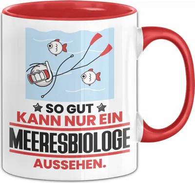 Produktbild von Meeresbiologe Geschenk Tasse So Gut Kann Nur Ein Meeresbiologe Aussehen Geschenkidee Kaffee-Becher (Rot)