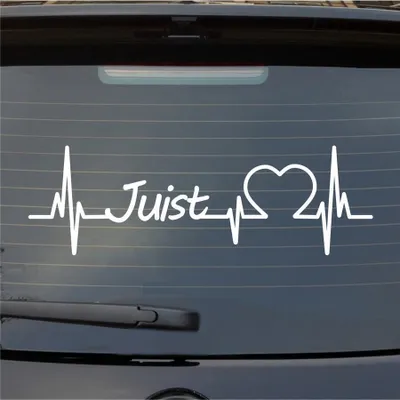 Produktbild von Heckscheibenaufkleber Juist Herzschlag Puls Insel Nordsee Liebe 55x17 cm Weiss Glanz Auto Aufkleber Sticker