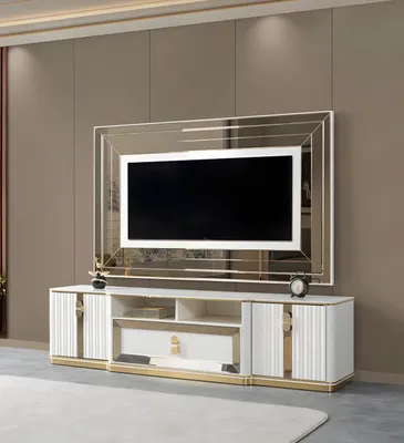 Zdjęcie produktu dla Nowoczesny biały stolik pod telewizor Designerska szafka pod telewizor Meble do salonu