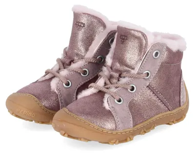 Imagen del producto de Botines de invierno para niña de la marca Pepino, modelo ELIA, color rosa, fabricados en cuero, talla 22
